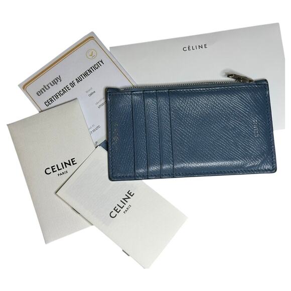 Céline Celine blue Cardholder wallet Entrupy CoA - Picture 1 of 12